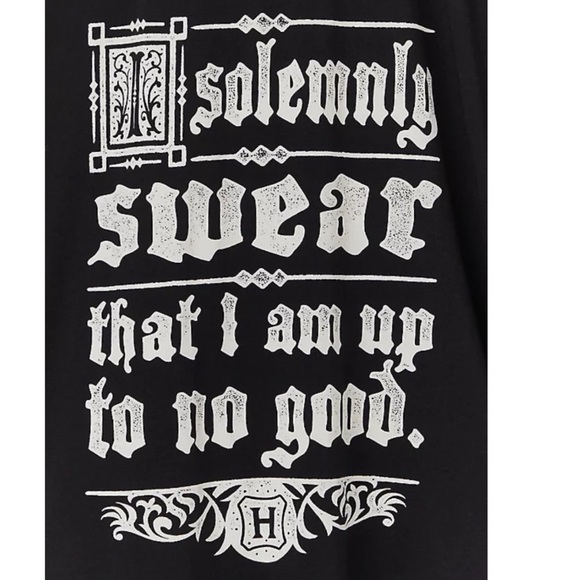 NWT TORRID HARRY POTTER I SOLEMNLY SWEAR BLACK STRAPPY RAGLAN TOP - Picture 2 of 7